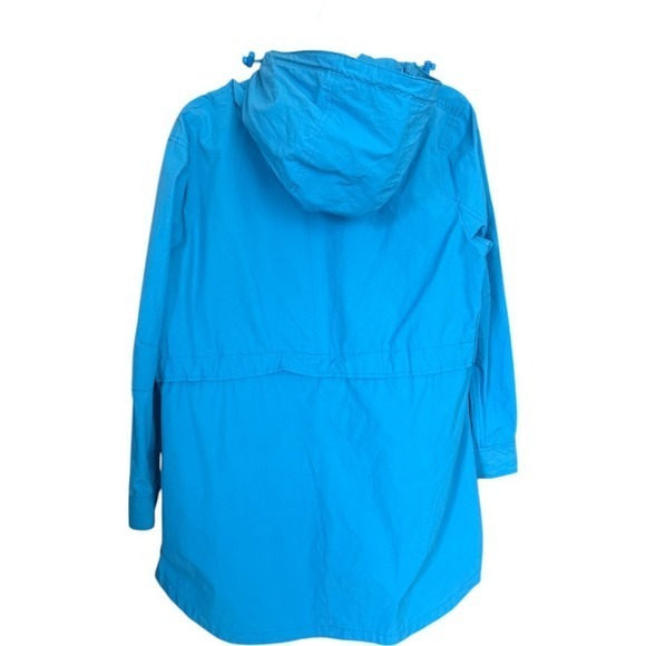 J. Crew Perfect Anorak Jacket Hooded Utility Raincoat Lightweight Blue Small - Picture 3 of 11